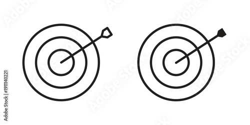 Objectives icon. Line and Silhouette Icon Set.