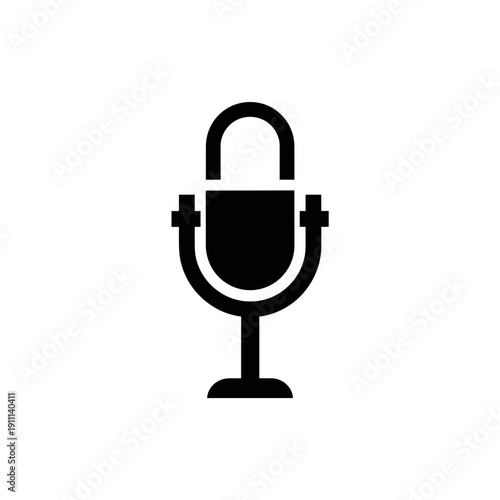 Black microphone with padlock symbolizing security in recording  