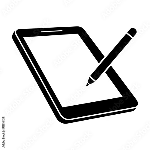 Digital tablet with stylus pen for creative writing and drawing  