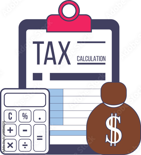 Tax Icon Symbol Logo With Calculator