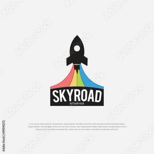 space rocket icon vector logo Free Vector