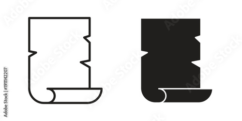 Scroll paper icon. Line and Silhouette Icon Set.