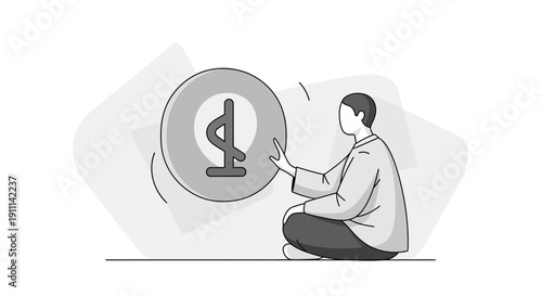 Person Interacting With Symbol Of Medical Care And Health Insurance Concept