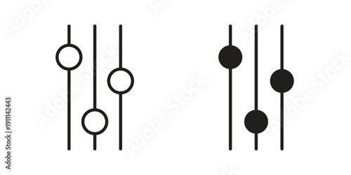 Settings sliders icon. Line and Silhouette Icon Set.