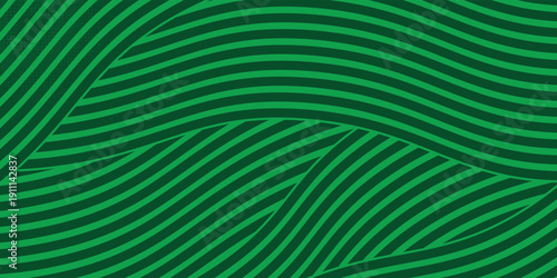 Green farm banner, organic abstract background with fields. Wavy green stripes, natural organic products. modern.
