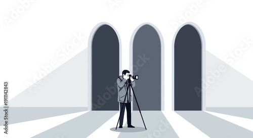 Photographer Captures Architectural Arches With Tripod Seeking Visual Perspective