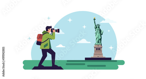 Photographer Captures Iconic Statue Landmark Cityscape Views