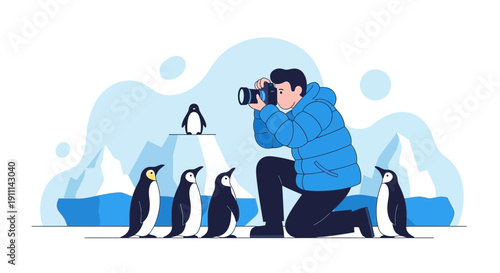 Photographer Captures Penguins In Icy Landscape For Amazing Wildlife Shots