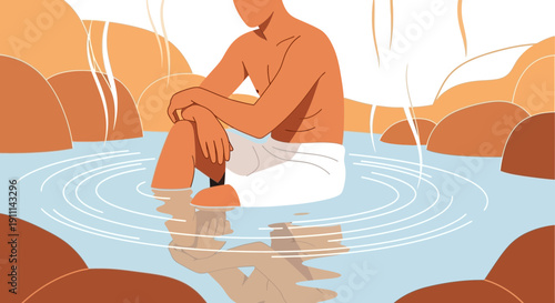 Relaxing In Warm Water Surrounded By Natural Beauty