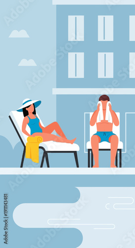 Relaxing Summer Vacation By The Poolside Tropical Resort Getaway