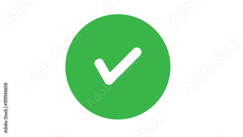 Single green checkmark symbol in a circle on a white background, representing approval, success, or correct answer.