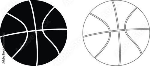 Black and gray basketball side by side sports balls