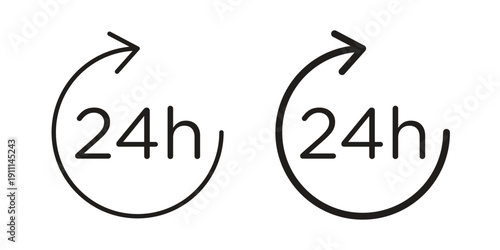 24 Hour time icon. Vector Isolated Illustration for web design.