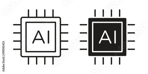 Ai tech icon. Vector Isolated Illustration for web design.