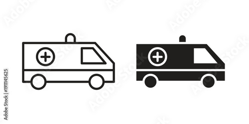 Ambulance icon. Vector Isolated Illustration for web design.