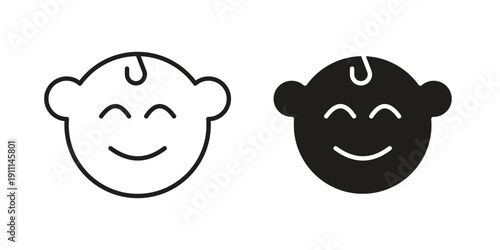 Baby face icon. Vector Isolated Illustration for web design.