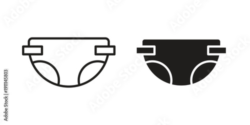 Baby diaper icon. Vector Isolated Illustration for web design.