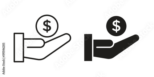 Borrower icon. Vector Isolated Illustration for web design.