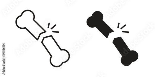 Broken bone icon. Vector Isolated Illustration for web design.