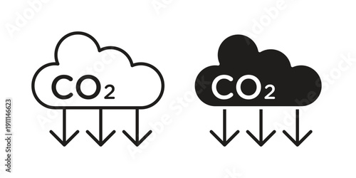 carbon reduction icon. Vector Isolated Illustration for web design.