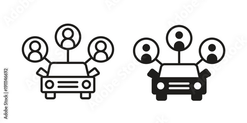 Carpool share icon. Vector Isolated Illustration for web design.