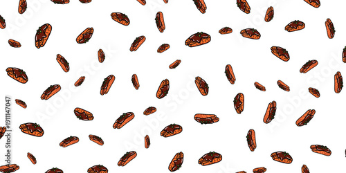 Scattered Raisins on White Background, Dry Fruit Pattern