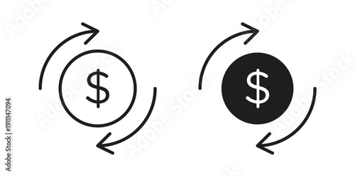 Circulation of money icon. Vector Isolated Illustration for web design.