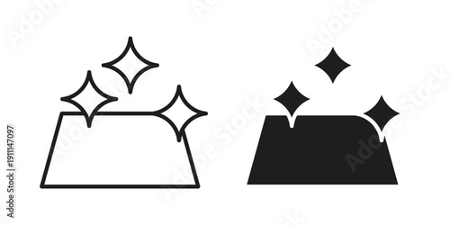 Clean surface icon design silhouette and line art style on white background