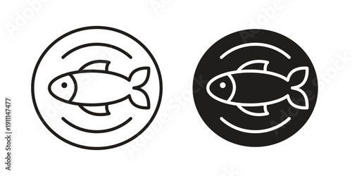 Cooked fish icon. Vector Isolated Illustration for web design.
