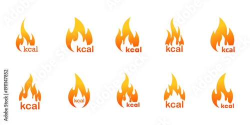 Calorie Burn Icon Set, Fitness and Health Activity Symbols in Line and Filled Style, Exercise Vector Collection