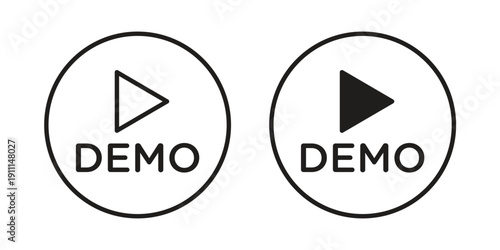 Demo video icon. Vector Isolated Illustration for web design.