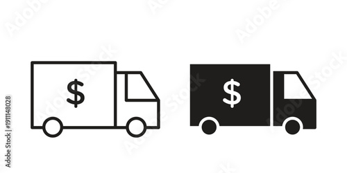 Delivery cost icon. Vector Isolated Illustration for web design.