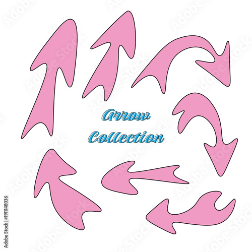 Business element icon in doodle style, arrow, infographic. Isolated vector illustration design. Hand drown business icon. Business idea concept.