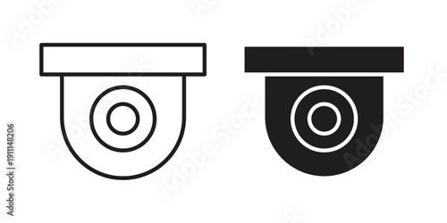 Dome cctv camera icon. Vector Isolated Illustration for web design.