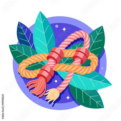 A flat style illustration representing a rope