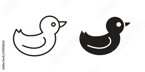 Duck toy icon. Vector Isolated Illustration for web design.