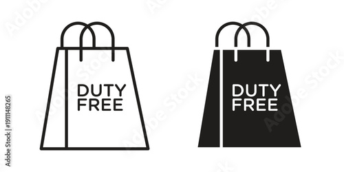 Duty free icon. Vector Isolated Illustration for web design.