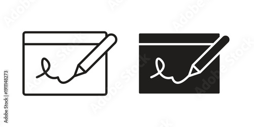 E Signature icon. Vector Isolated Illustration for web design.
