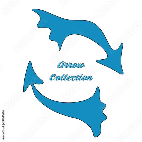 Business element icon in doodle style, arrow, infographic. Isolated vector illustration design. Hand drown business icon. Business idea concept.