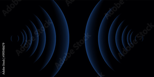 glowing neon radio wave signal icon background. Noise frequency signal icon illustration background.