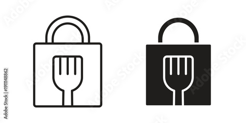 Food security lock icon. Vector Isolated Illustration for web design.