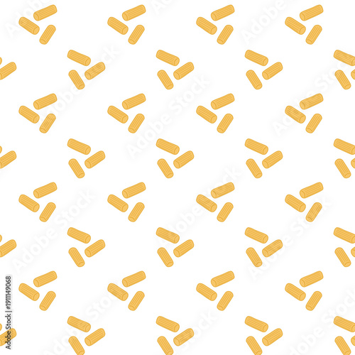 Seamless pasta macaroni pattern creating a food background