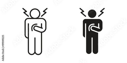 Heart attack icon. Vector Isolated Illustration for web design.