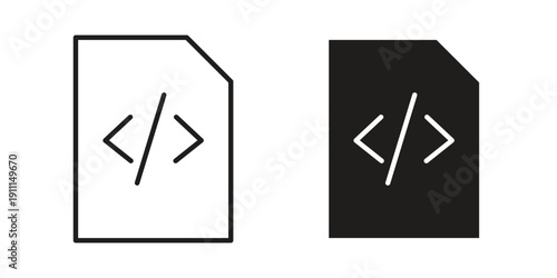HTML script icon. Vector Isolated Illustration for web design.