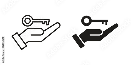 Key handover icon. Vector Isolated Illustration for web design.