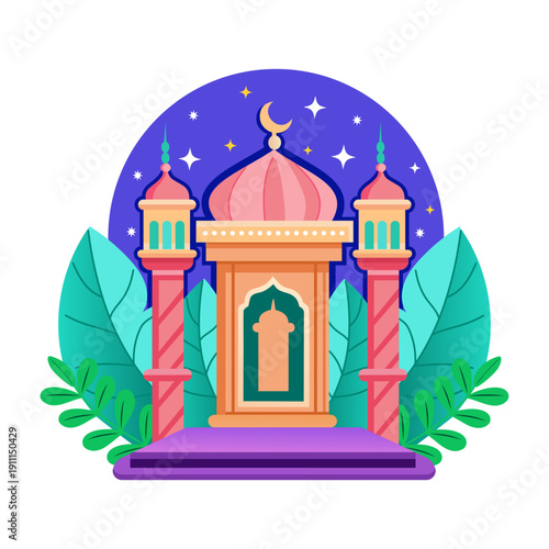 A flat style illustration showing a minber