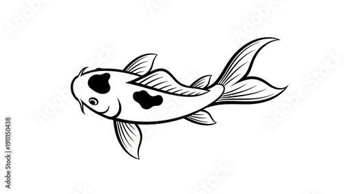 Colorful koi fish swimming in water with blue waves background