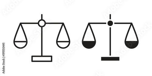Law scale icon. Vector Isolated Illustration for web design.
