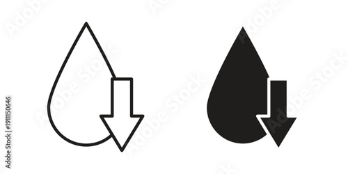 Low water level icon. Vector Isolated Illustration for web design.
