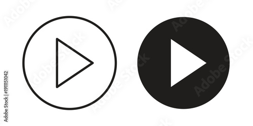 Media play button icon. Vector Isolated Illustration for web design.